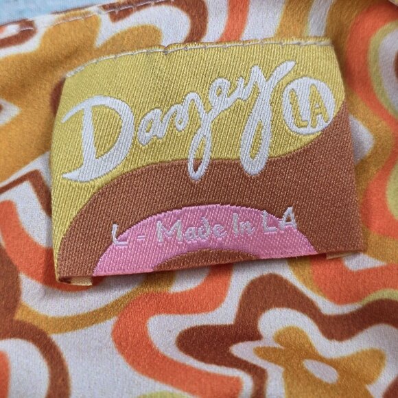 Dazey LA Womens Ruffle Sleeveless Retro Floral Jumpsuit Large - Picture 3 of 6